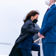 Vice President Kamala Harris boards her plane at Andrews Air Force Base, Md., Thursday, Feb. 17, 2022, to travel to Munich for the Munich Security Conference.